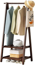 Coat Rack Bamboo Clothing Garment Rack with Coat Rail and Shoe Organizer Shelf Heavy Duty Clothes Stand for Wardrobe Storage