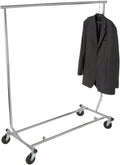 Heavy Duty Salesman's Rack - Collapsible Garment Rack - Round Tubing /Chrome