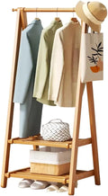 Heavy-Duty Bamboo Clothing Rack with Coat Stand, Open Stora Wardrobe & 2-Tier Shoe nizer - Ideal Clothes Hanging Solut for Bedroom & Closet Stora