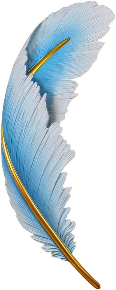 LED Wall Lamp Dimmable Wall Sconce Lights Fixtures Blue Feather Sconce Light 3000K-6000K Modern Feather Lamp Elegant Wall Mount Lamp Resin Deco Lighting for Bedroom Living Dining Room