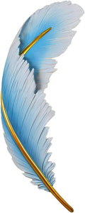 LED Wall Lamp Dimmable Wall Sconce Lights Fixtures Blue Feather Sconce Light 3000K-6000K Modern Feather Lamp Elegant Wall Mount Lamp Resin Deco Lighting for Bedroom Living Dining Room