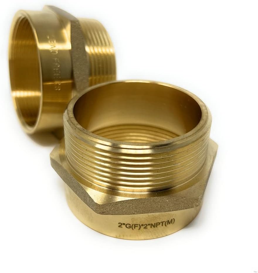 G Thread (British BSPP) Female to NPT Thread Male Pipe Fitting Adapter - Lead-Free Adapter (Two, 2 inch)