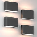Aipsun Black Modern LED Wall Sconces 4 Packs Indoor Wall Lights Hardwired Up and Down Wall Mount Light for Living Room Bedroom Hallway Corridor Conservatory Warm White 3000K(with G9 Bulbs)