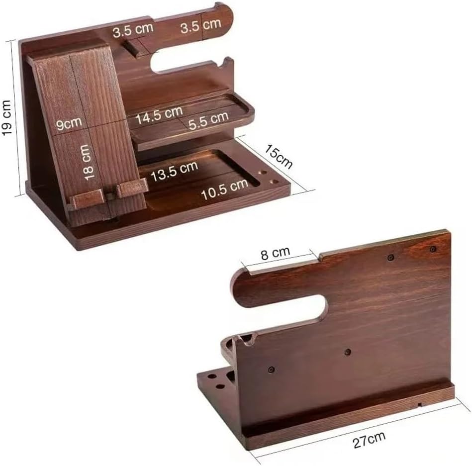 Eyeglasses Stand Solid Wood Phone Stand Multifunctional Desktop Organizer Hanging Rack for Watches, Glasses, Keys Accessories Eyewear Display Rack