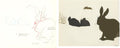 2 lot Watership Down 1978 production Animation Cel AND Drawing 127-34