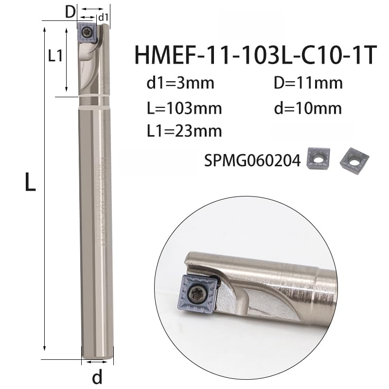 1pc HMEF Countersink Drill Head Milling Cutter Holder CNC Shank Rough Boring Bar Rod Tools Inserts SPMG HMEF-14-108-C12-1T(HMEF-13-106-C12-1T)