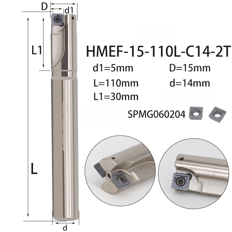 1pc HMEF Countersink Drill Head Milling Cutter Holder CNC Shank Rough Boring Bar Rod Tools Inserts SPMG HMEF-14-108-C12-1T(HMEF-15-110-C14-2T)