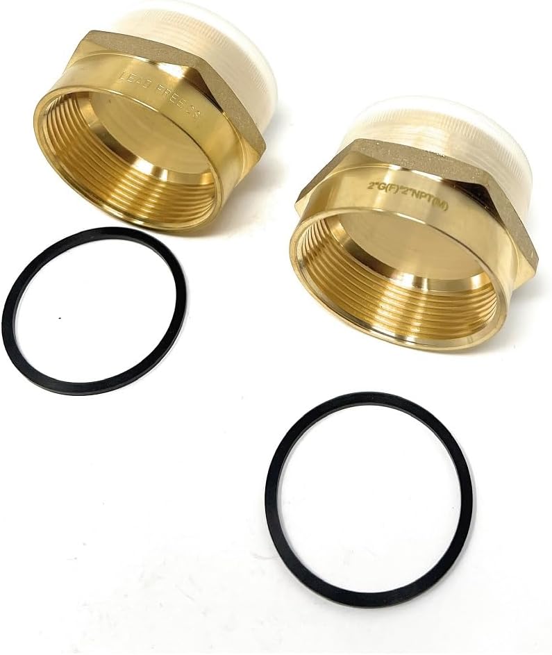 G Thread (British BSPP) Female to NPT Thread Male Pipe Fitting Adapter - Lead-Free Adapter (Two, 2 inch)