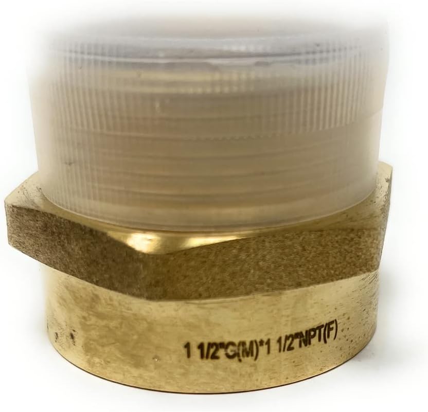 Cascada Lead-Free Brass Adapter, G Thread British BSPP Male to NPT Female (1 1/2' x 1 1/2' (4 Pieces))