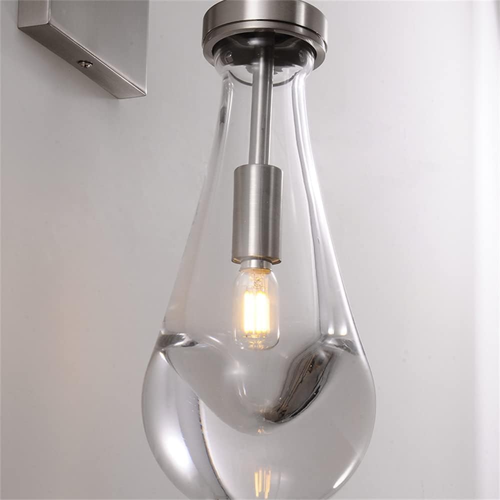 Wall Sconces Set of Two, Nickel Raindrop Sconces Wall Lighting Indoor Wall Lights for Bedroom, Nickel Bathroom Sconce, Wall Sconce Light for Living Room, Hallway