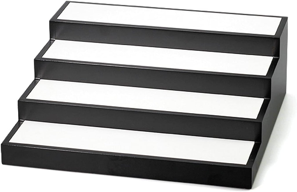 Eyeglass Displays 4 Tier Wood Sunglasses Organizer Paint Eyeglasses Display Holder Eyewear Storage Tray Box for 8 Pair Glasses Tabletop Holder Stand Display Risers