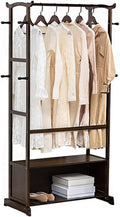 Portable Clothes Racks for Hanging Clothes, Bamboo Garment Rack with 8 Hooks and Lower Storage Shelf for Boxes Shoes Boots, Load 30Kg/a/55 * 39 * 174Cm (B 55*39*174Cm)