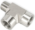 Hose Adapter,Tap Connector,NPT BSP to Male 1/8 1/4 3/8 1/2 3/4 1 inch 3000psig BSPT 316 Stainless Steel Pipe Fitting Connector-Female Street Tee(Female 1,Pipe Thread - NPT)