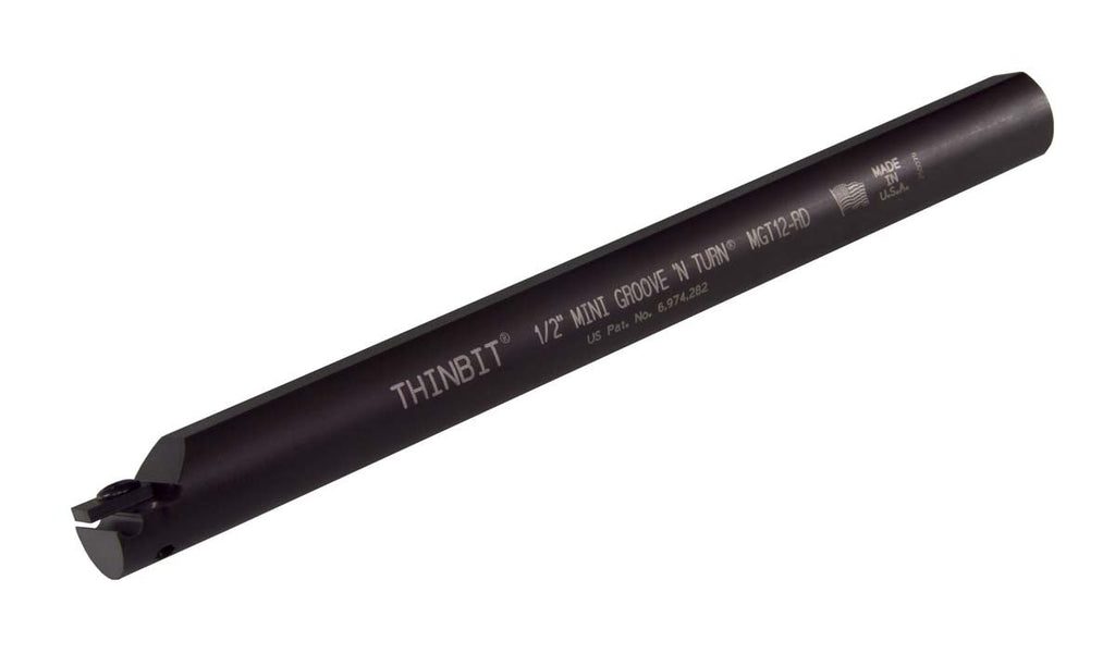 THINBIT MGT12 Steel Internal Grooving and Threading Bar, 1/2' Diameter, 2' Reach, Minimum bore Determined When Matched with Insert