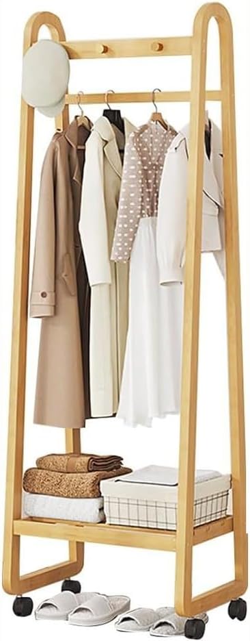 Slide Out Pants Rack Closet Hanger Bar Pull Trousers Tie Belts Scarf Racks Top Mounted Wardrobe Clothes for Closet Retractable,Bamboo Garment Rack Freestanding Clothes Hanging Rack Bamboo Co