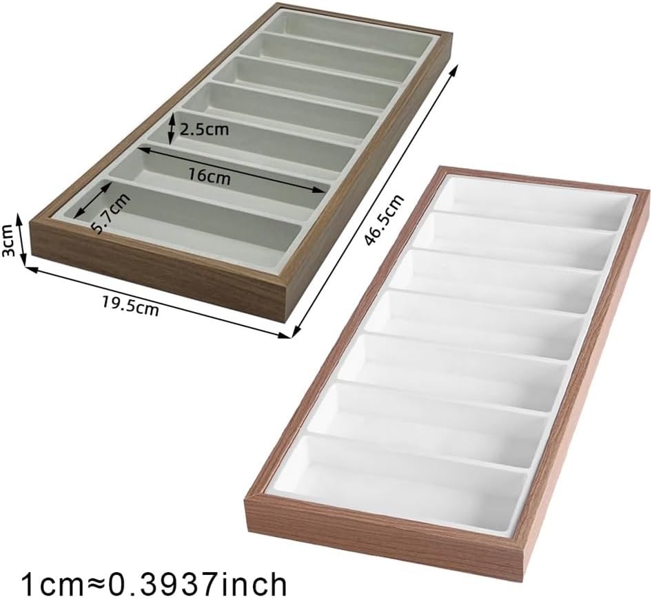 Eyeglasses Stand 7 Grids Glasses Display Tray Sunglasses Necklace Rack Organizer Stand Holder Storage Box for Sales Counter Eyewear Display Rack(Gris)