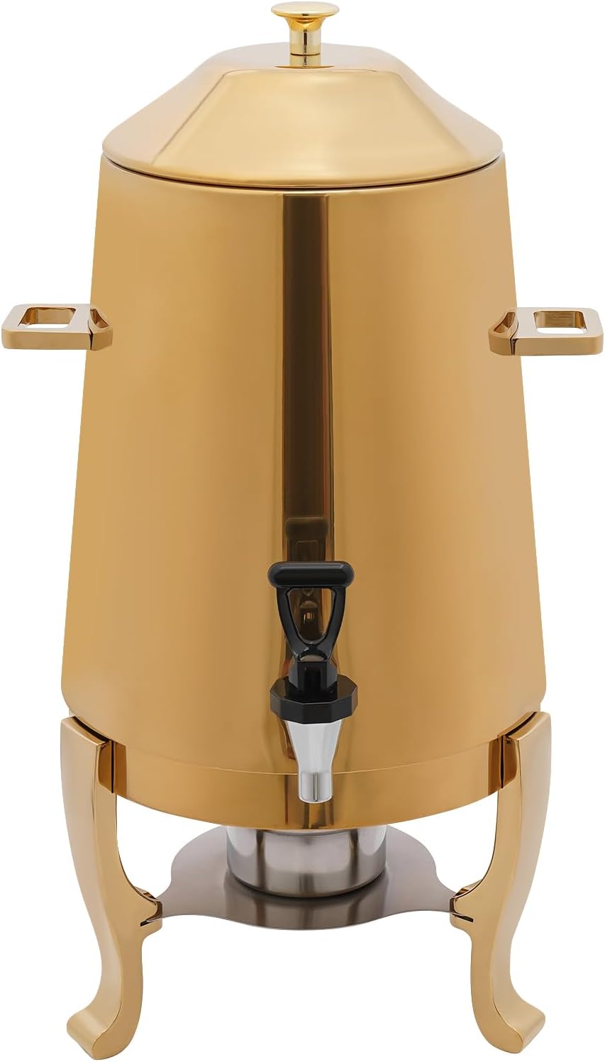 13L Coffee Urn and Hot Beverage Dispenser with Fuel Holder & Heating board, 3.4 Gallon Stainless Steel Drink Dispenser for Hot Drinks, Hot Water Urn for Catering (Gold)