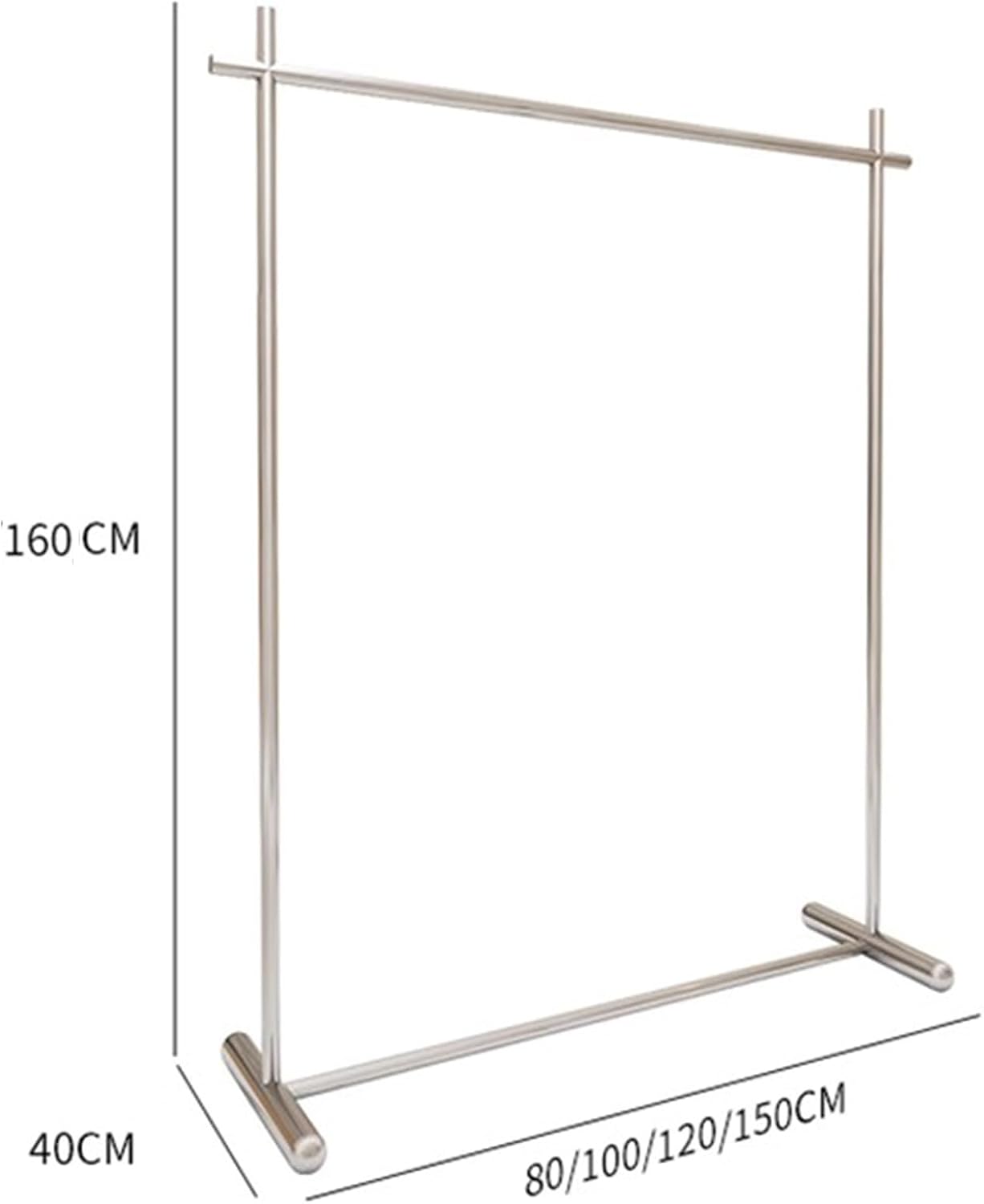 Heavy duty Garment rack Modern Clothing Store Display Rack, Silver Stainless Steel Clothing Rack For Hanging Clothes, Heavy Duty Clothes Rail For Bedrooms And Boutiques, Freestanding Coat Rack ( 80X4