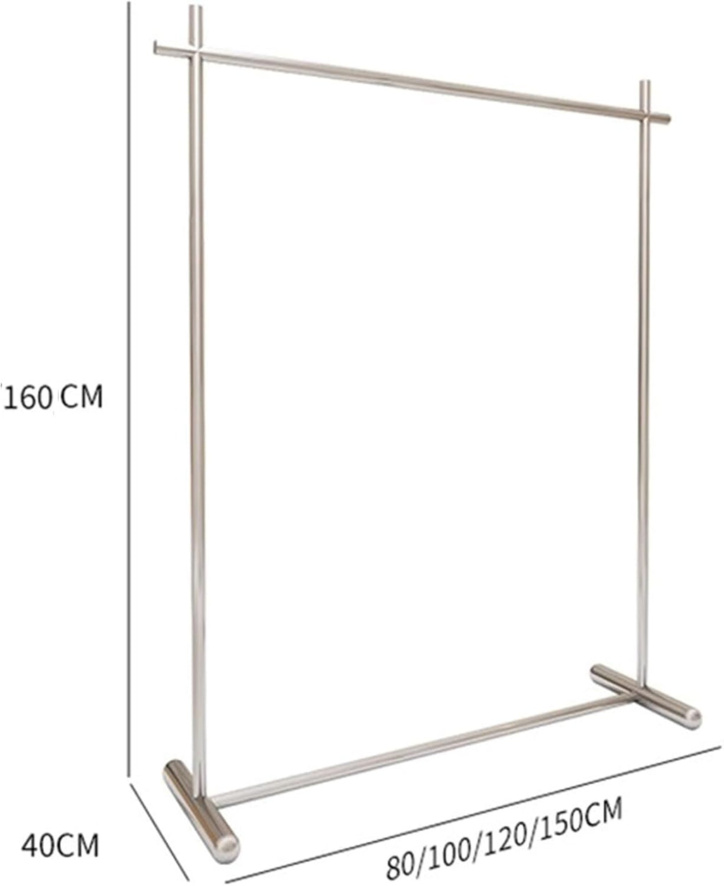 Garment Rack Modern Clothing Store Display Rack, Silver Stainless Steel Clothing Rack For Hanging Clothes, Heavy Duty Clothes Rail For Bedrooms And Boutiques, Freestanding Coat Rack(Size:80X40X160CM)