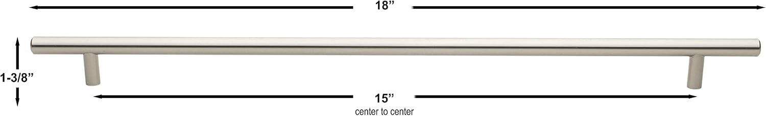 GlideRite Hardware 5018-381-SS-25 15 inch Cc Stainless Steel 18 inch Long Solid Handle bar Pulls 25 Pack