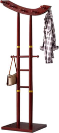 Clothing Rack Bamboo Garment Rack Coat Rack Multifunctional Clothing Racks for Hanging Clothes Bedroom, Clothing Organizer Hat Tree with 12 Hooks