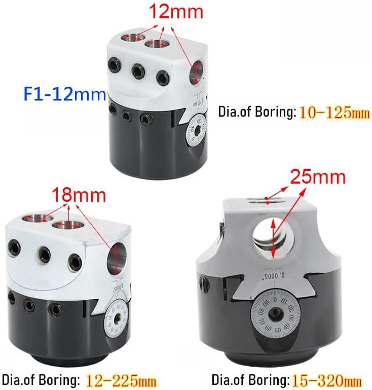 1pc F1 2/3/4 Inch 50/75/100mm F1 Type Boring Head 12/18/25mm Lathe Boring Bar Milling Holder for Milling Machine Tools Wrenche(R8(7-16) Tool Holder)