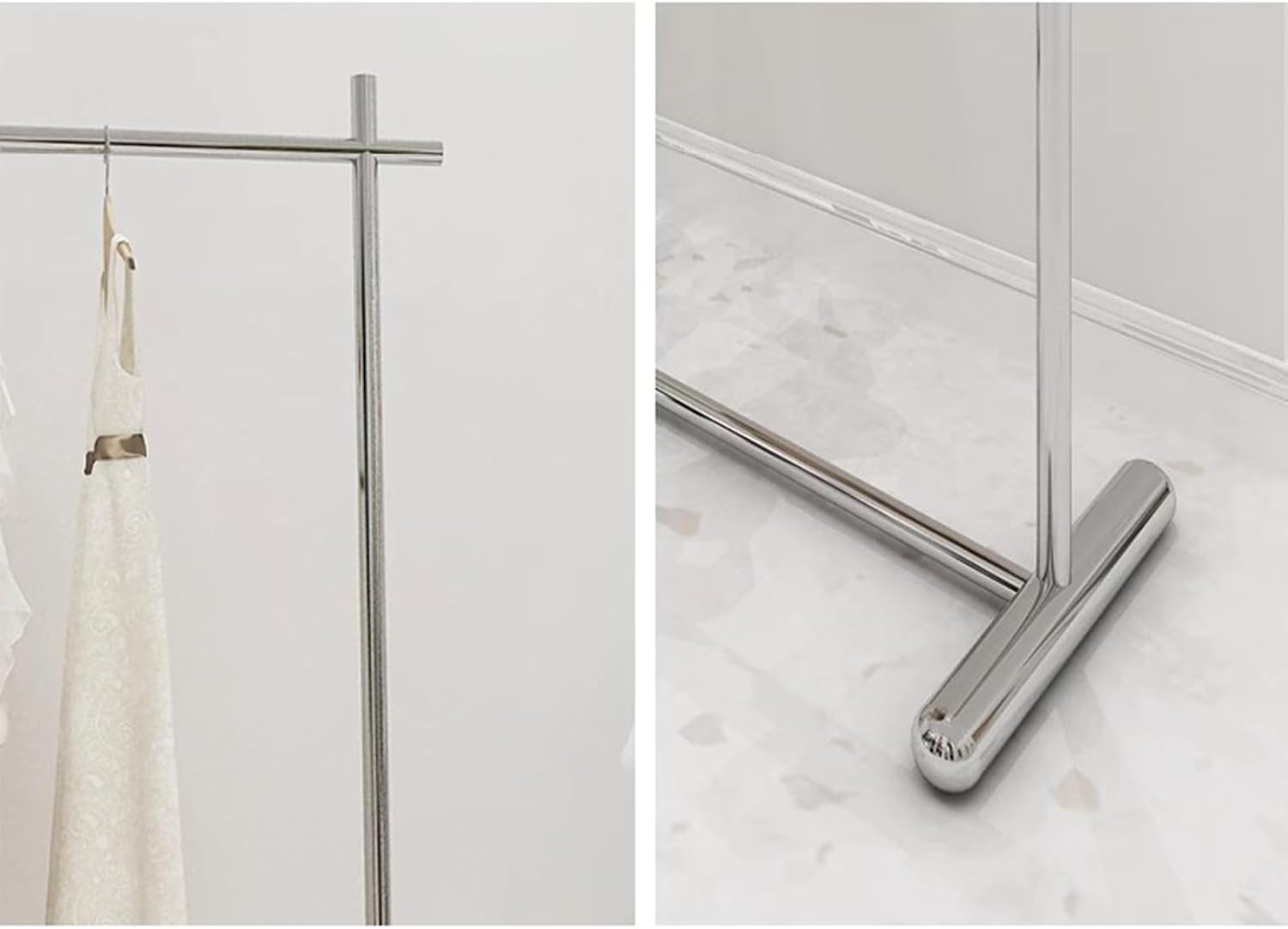 Garment Rack Modern Clothing Store Display Rack, Silver Stainless Steel Clothing Rack For Hanging Clothes, Heavy Duty Clothes Rail For Bedrooms And Boutiques, Freestanding Coat Rack(Size:80X40X160CM)