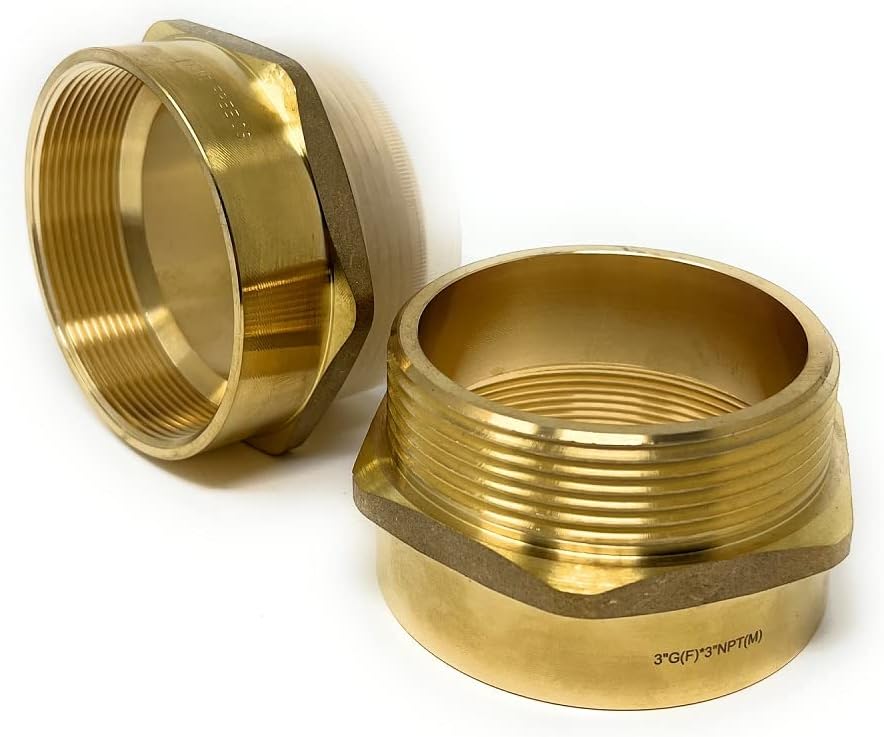 G Thread (British BSPP) Female to NPT Thread Male Pipe Fitting Adapter - Lead-Free Adapter (Two, 3 inch)