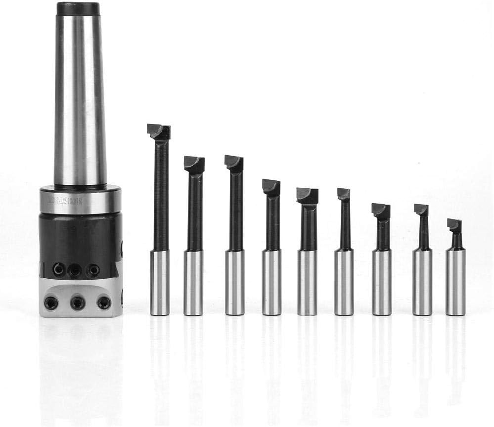 Boring Head Set for CNC Lathe Process MT4-M16 Arbor Adapter + 50mm Boring Head + 9pcs Boring Bar + 3Pcs Wrench