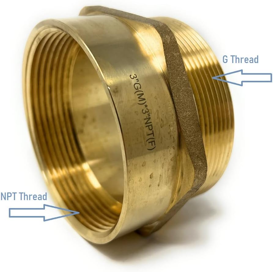 Cascada Lead-Free Brass Adapter, G Thread British BSPP Male to NPT Female (3' x 3' (4 Pieces))