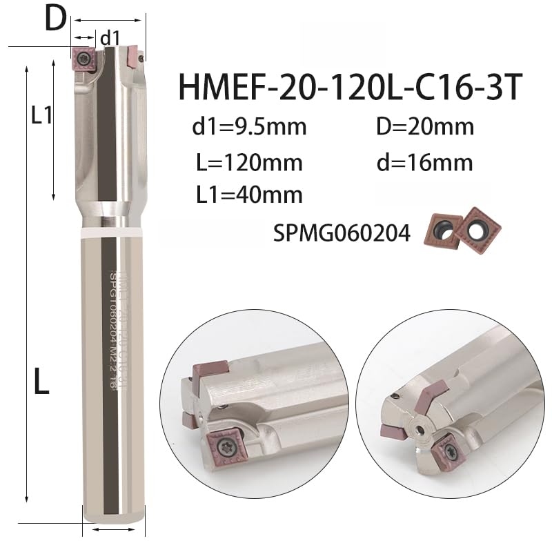 1pc HMEF Countersink Drill Head Milling Cutter Holder CNC Shank Rough Boring Bar Rod Tools Inserts SPMG HMEF-14-108-C12-1T(HMEF-20-120-C16-3T)