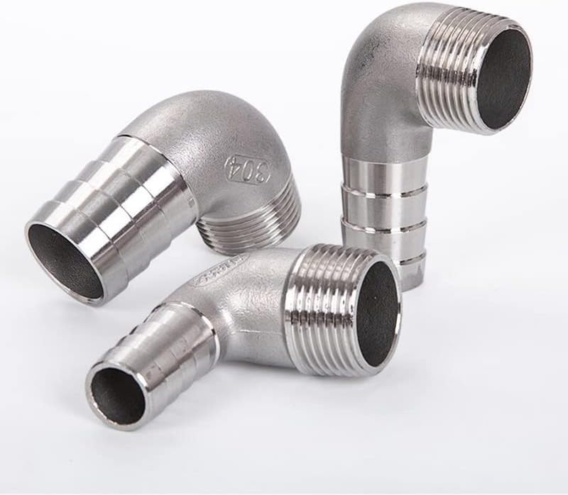 Hose Adapter,Tap Connector,1/8'' - 2'' BSP Male Thread x Barb Hose Tail 304 Stainless Steel Elbow Water Pipe Fitting SS304 Reducer Joint Connector-50mm,2'(36893,40mm)