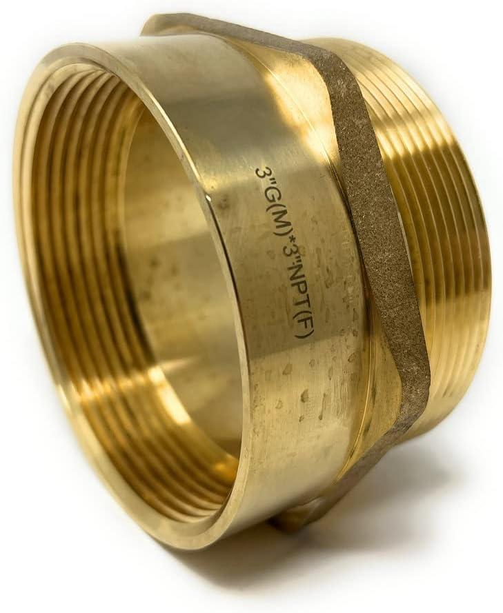Cascada Lead-Free Brass Adapter, G Thread British BSPP Male to NPT Female (3' x 3' (2 Pieces))