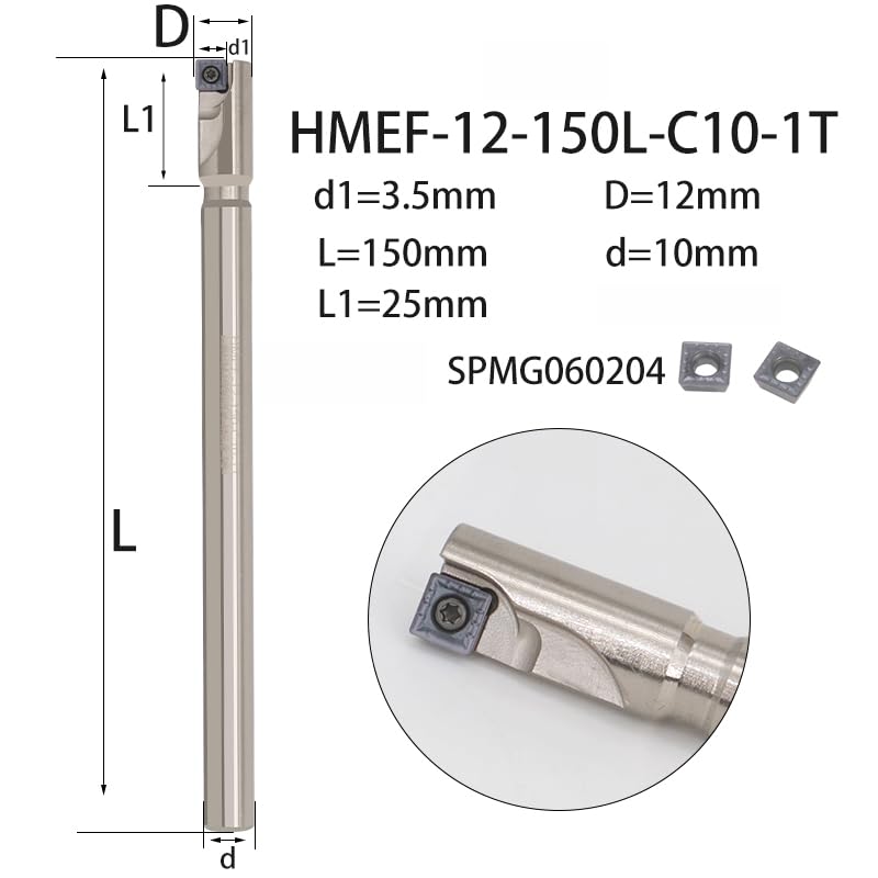 1pc HMEF Countersink Drill Head Milling Cutter Holder CNC Shank Rough Boring Bar Rod Tools Inserts SPMG HMEF-14-108-C12-1T(HMEF-12-150-C10-1T)