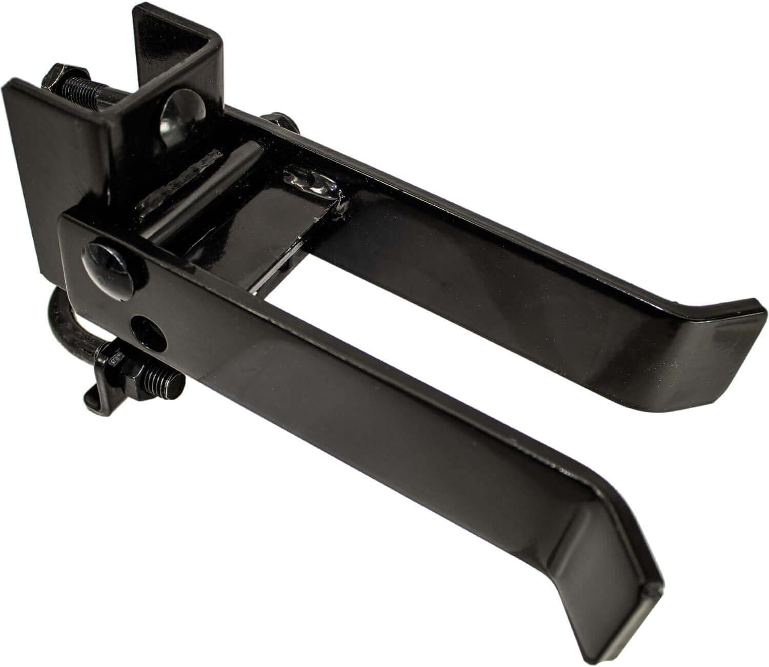 Black 2-1/2' Fulcrum Latch Single Gate. Fits 1-5/8' or 1-7/8' Gate Frame. Latches to 2-1/2' Post. Powder Coated for Corrosion Protection. - CASE Qty 5