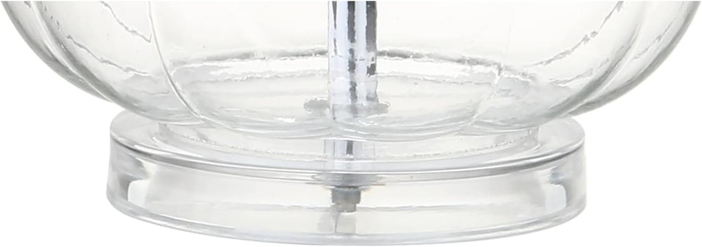 Eyely EYL1079C-SET2 Cooper 28.5' Glass Teardrop LED Table Lamp for Reading Room, Living Room, Office, Bedroom, Contemporary, Transitional, Clear (Set of 2)