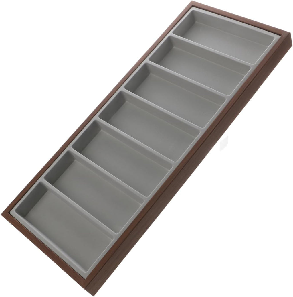 CALLARON 4pcs Wooden Sunglasses Organizer Tray Compartments Stylish Eyewear Display Holder for Sunglasses and Eyeglasses for Home and Retail Use