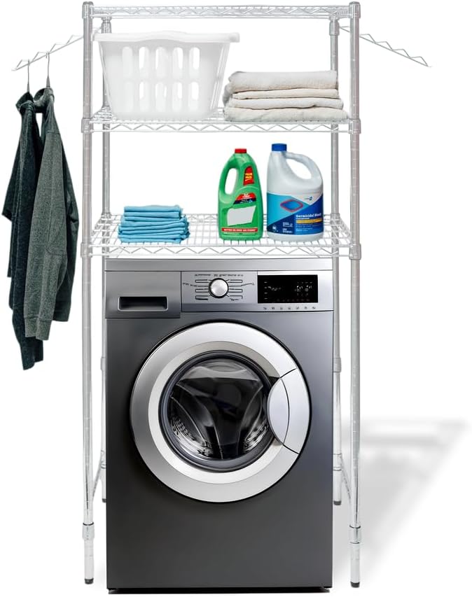 Shelving Inc. 24' d x 30' w x 64' h Over-The-Washer Storage, Weight Capacity 800 lb Per Shelf, Evenly Distributed