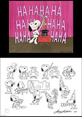 PEANUTS Snoopy Houdini's Hat Trick Limited Edition of 50 Animation Cel AND Storyboard Print Signed by Larry Leichliter mlc27