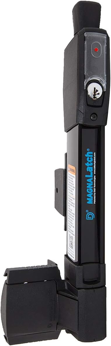 National Hardware MagnaLatch N346-212 Magnetic Self-Closing Pool Gate Latch with Vertical Pull, Child Proof Safety, Visual Indicator, Black Finish for Fence Gates