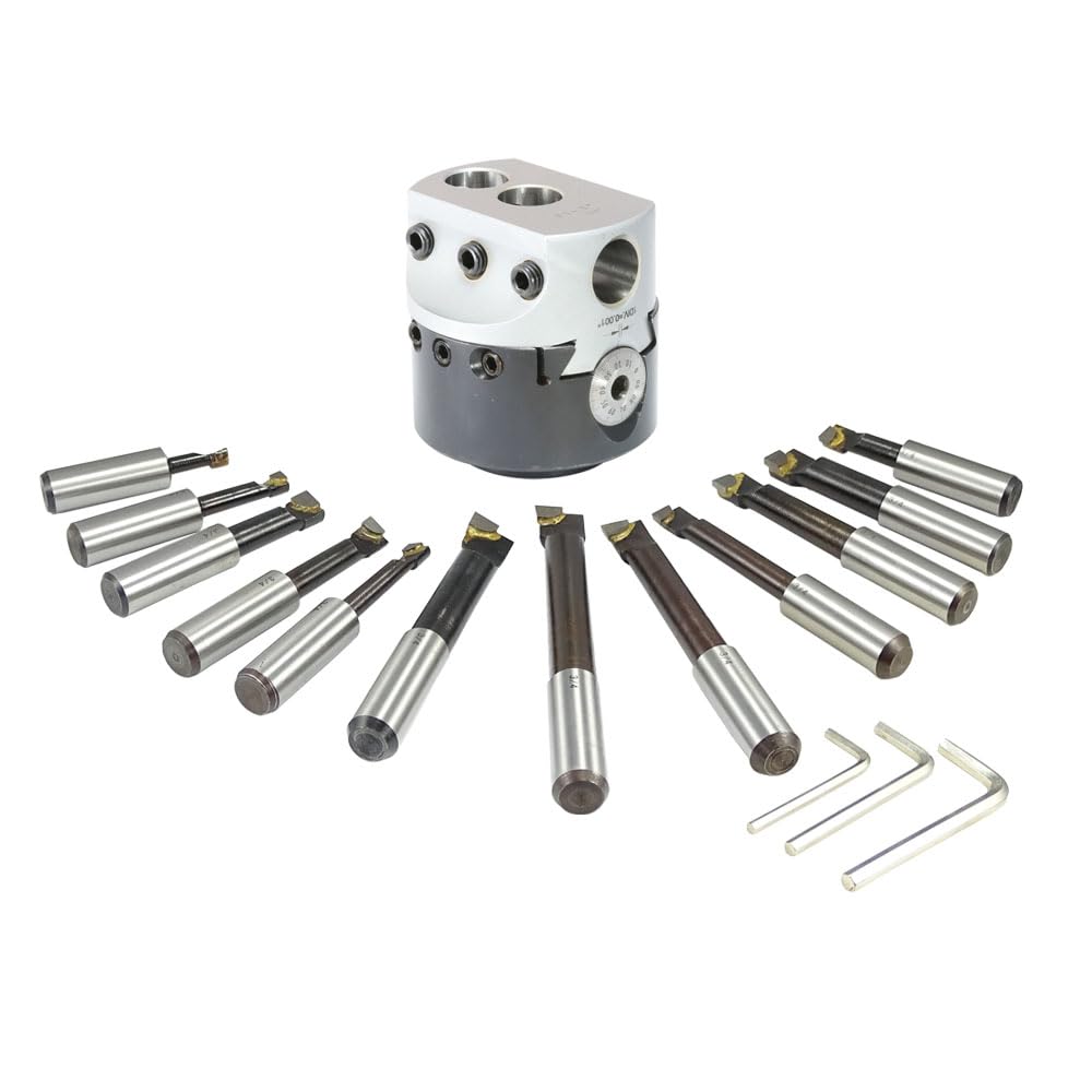 KAKA INDUSTRIAL Bodee 3-inch Boring Head Set, 12 Piece 3/4-inch Shank Carbide Boring Bar Set (Without Boring Shank)