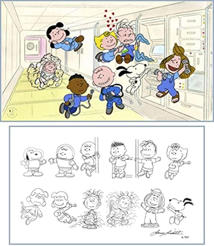 PEANUTS Mission Control We are Ready for Assignment Limited Ed of 50 Animation Cel AND Storyboard Print Signed by Larry Leichliter mlc25