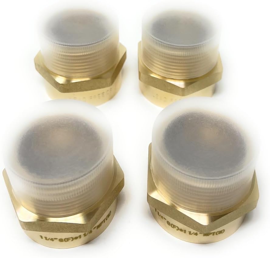 G Thread (British BSPP) Female to NPT Thread Male Pipe Fitting Adapter - Lead-Free (1 1/4' x 1 1/4' (4 Pieces))