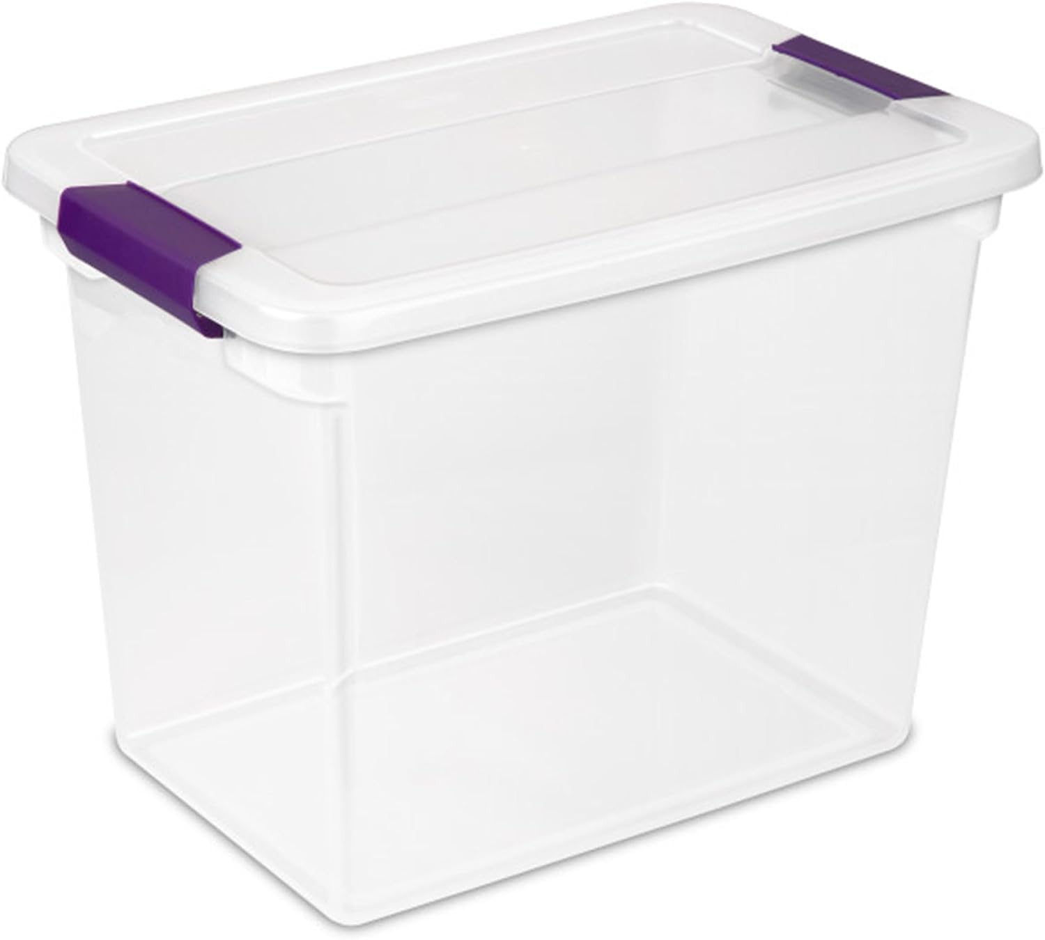 Sterilite 27 Quart ClearView Latch Box, Stackable Storage Bin with Latching Lid, Organize Clothes, Shoes in Closet, Clear Base and Lid, 18-Pack
