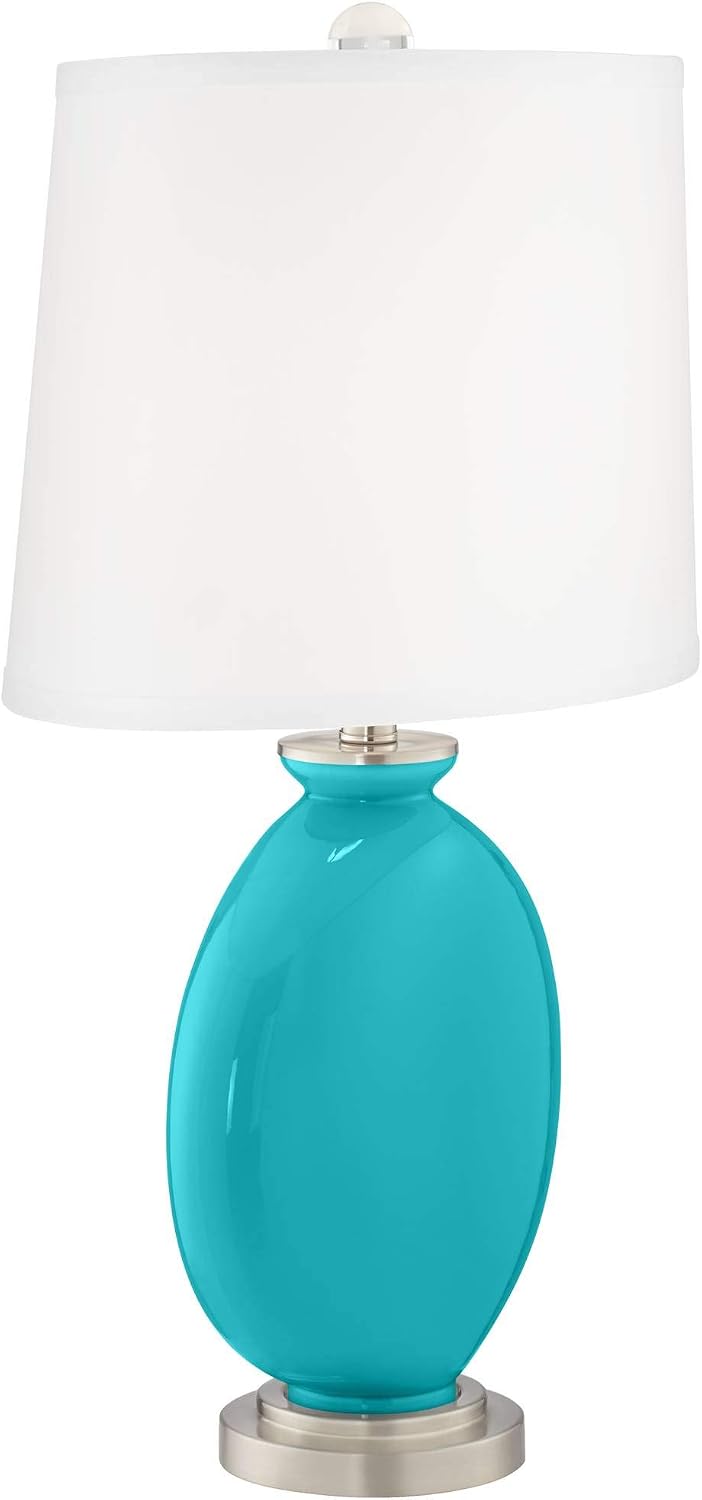 Color + Plus Carrie 26 1/2' Modern Surfer Blue Table Lamps Set of 2