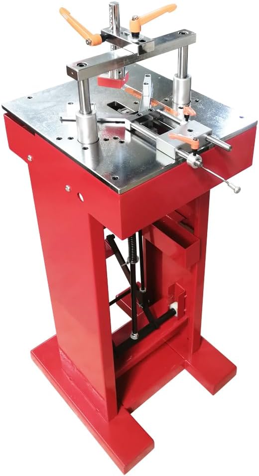 Picture Framing Machine Iron Commercial Foot Pedal Corner Nailer Wood Corner Joining Frame Machine Manual Framing Tool V-Nail 7, 10, 12, 15mm for Picture Frames