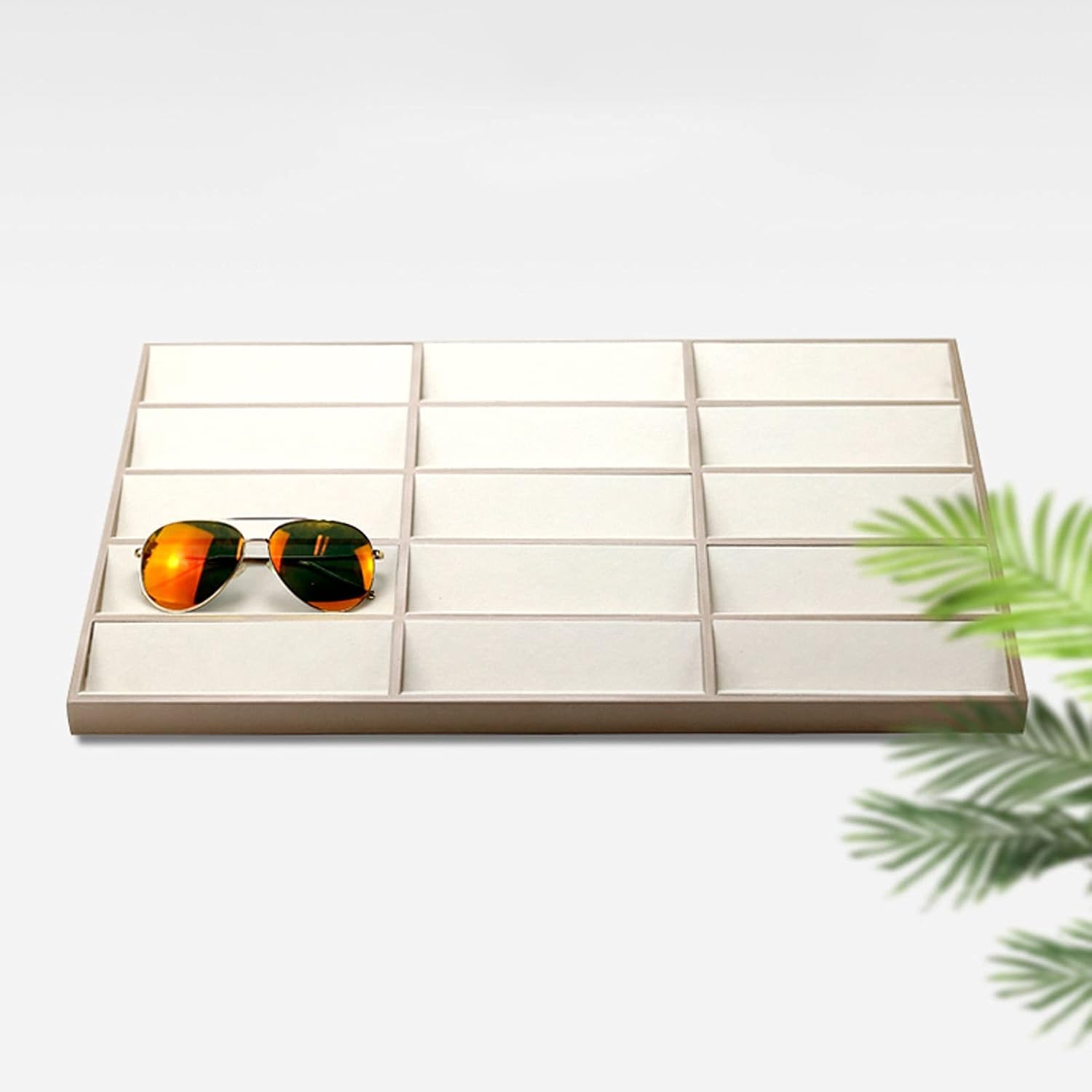 Eyeglass Displays Eyeglasses Sunglasses Display Case Organizer Box Eyewear Storage Tray for Men Women Store Exhibit Presentation Showcase, Champagne Gold Display Risers(B)