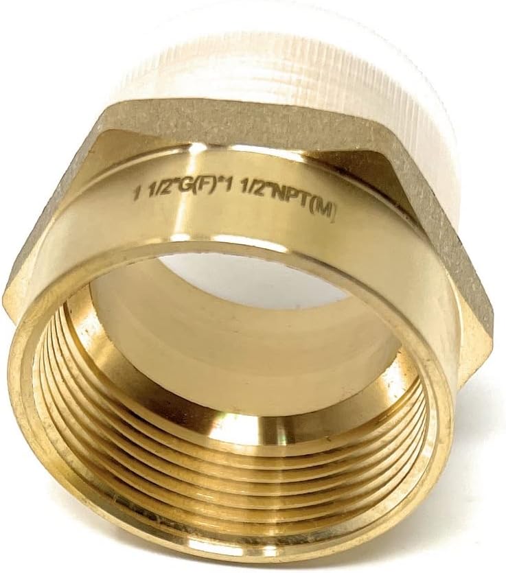 G Thread (British BSPP) Female to NPT Thread Male Pipe Fitting Adapter - Lead-Free Adapter (Four, 1 1/2 inch)