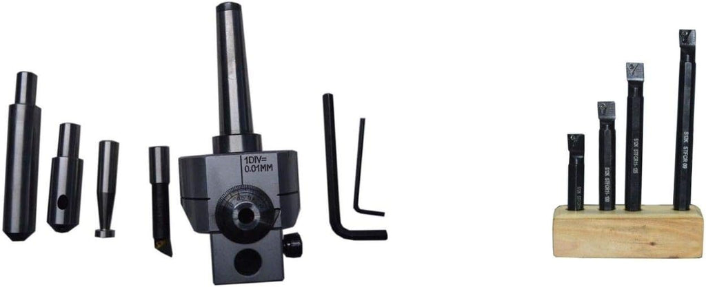 BORING HEAD 62 MM WITH MT2 SHANK + 4 PCS INDEXABLE BORING BARS TCMT - NEW SET