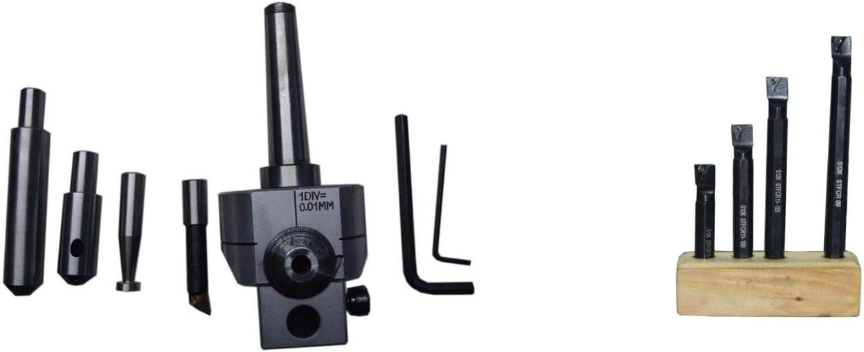 BORING HEAD 62 MM WITH MT3 SHANK + 4 PCS INDEXABLE BORING BARS TCMT - NEW SET